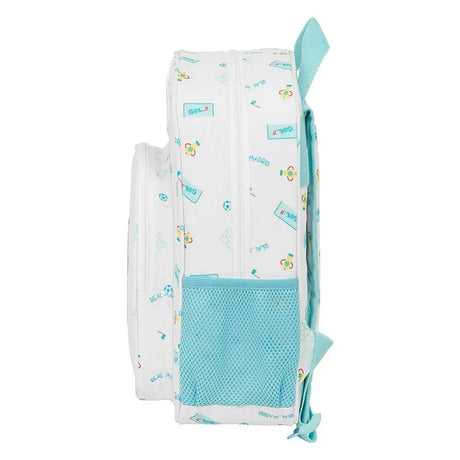 Mochila Infantil Adaptable Carro Real Madrid Preescolar Blanca