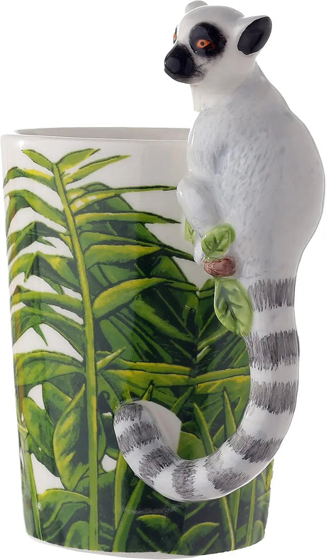 Taza de Cerámica Asa con Forma de Lémur