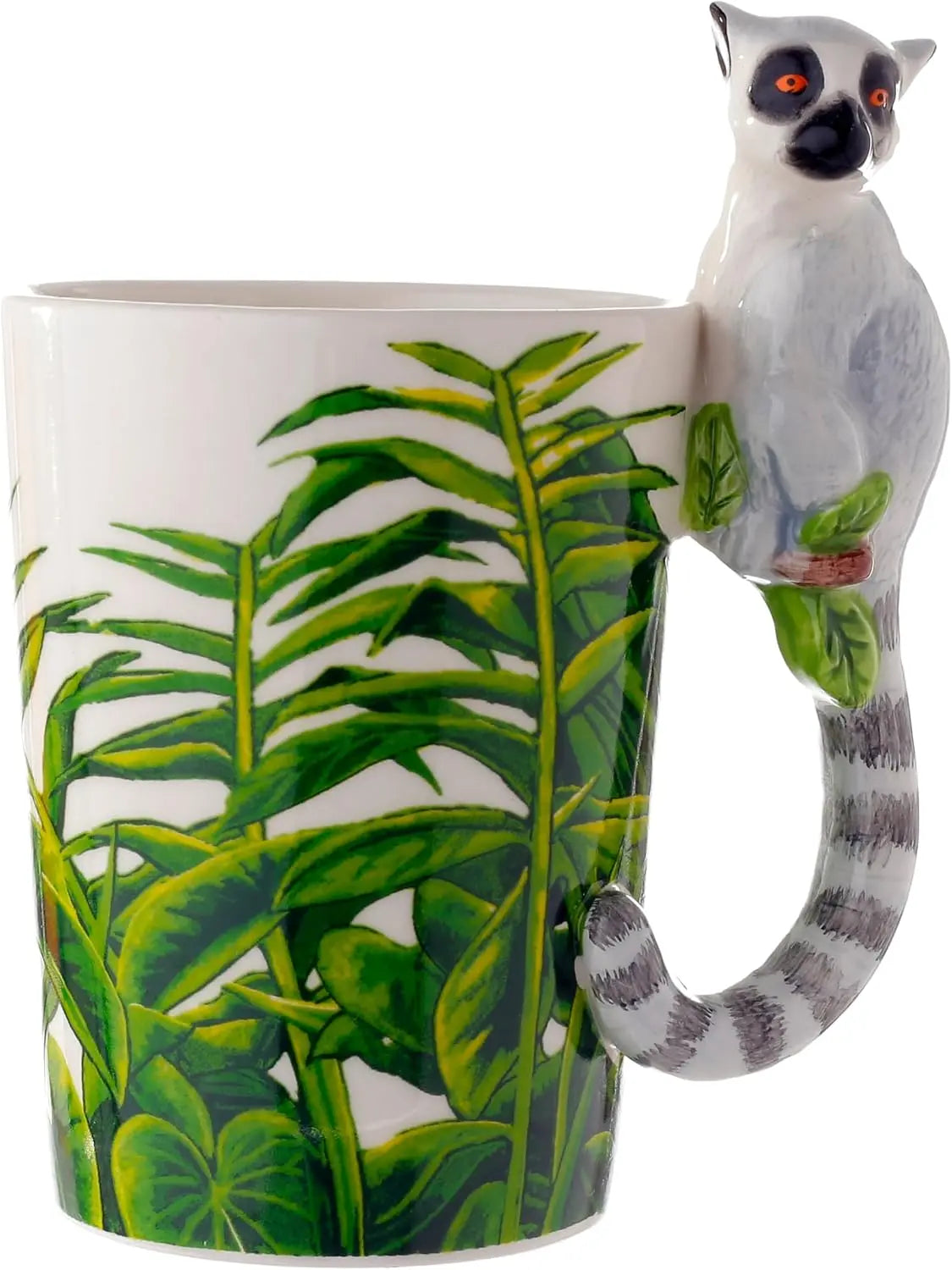 Taza de Cerámica Asa con Forma de Lémur