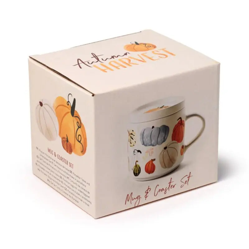 Taza de Porcelana y Posavasos Autumn Harvest Otoño